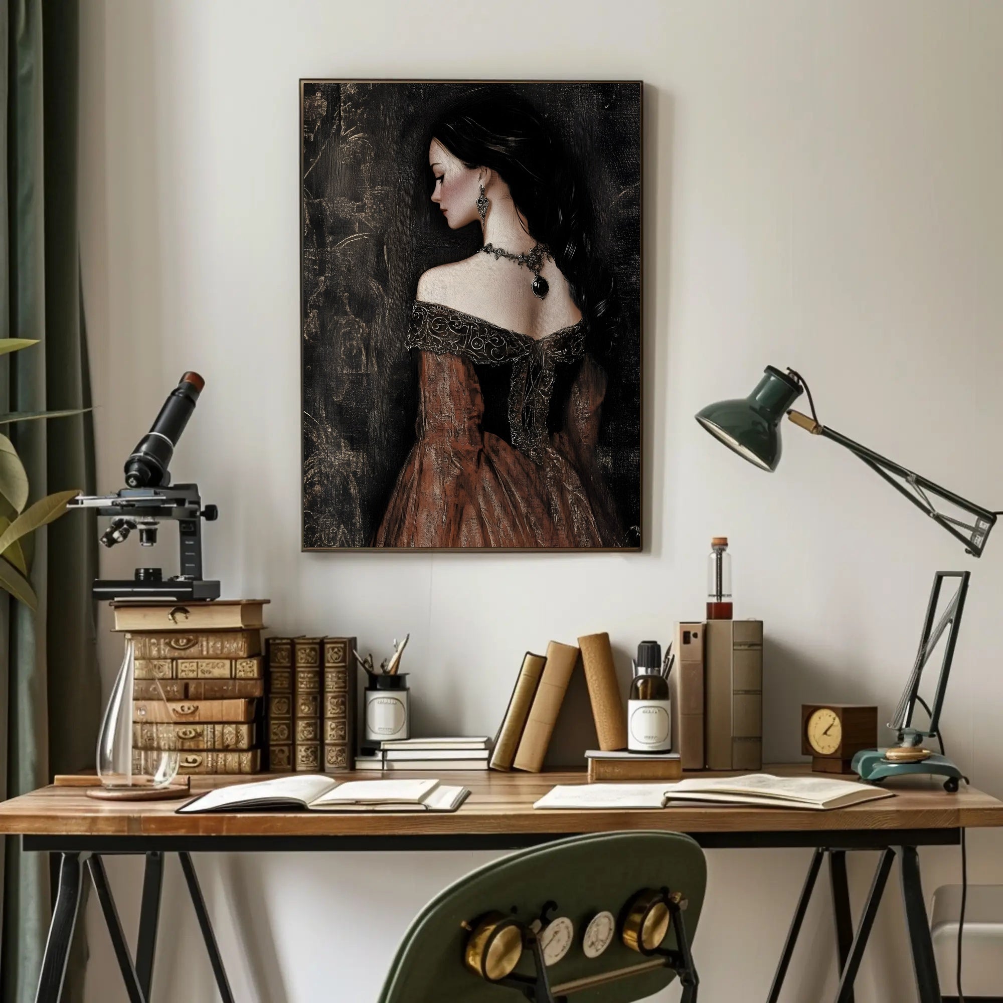 Vintage Elegance Noble Woman Fantasy or Mythology Poster PosterGoat