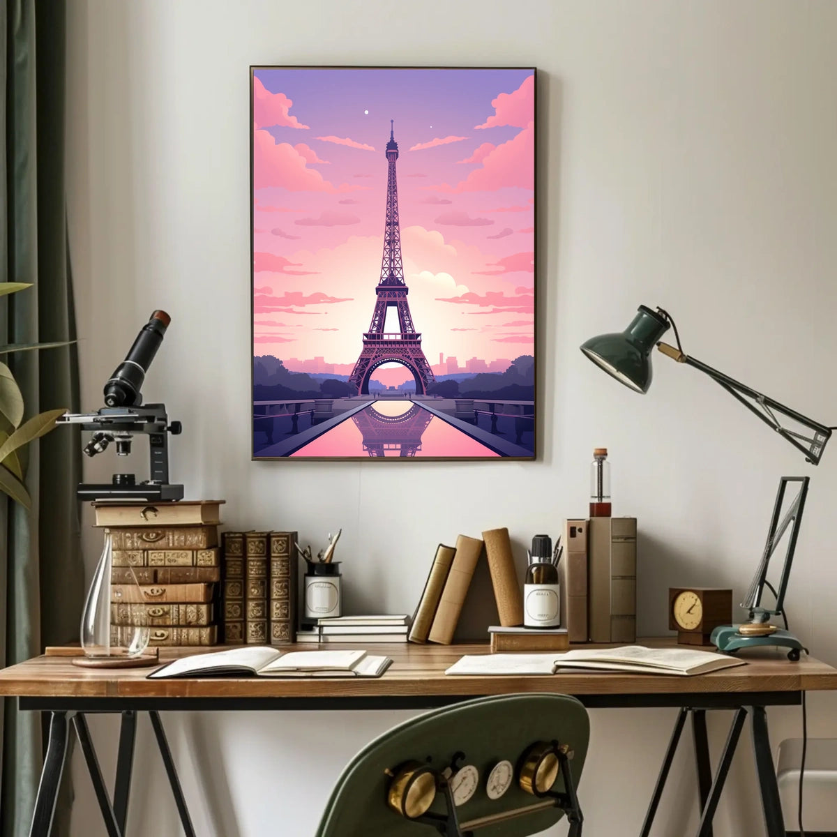 Eiffel Tower Sunset Travel Poster