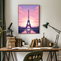 Eiffel Tower Sunset Travel Poster