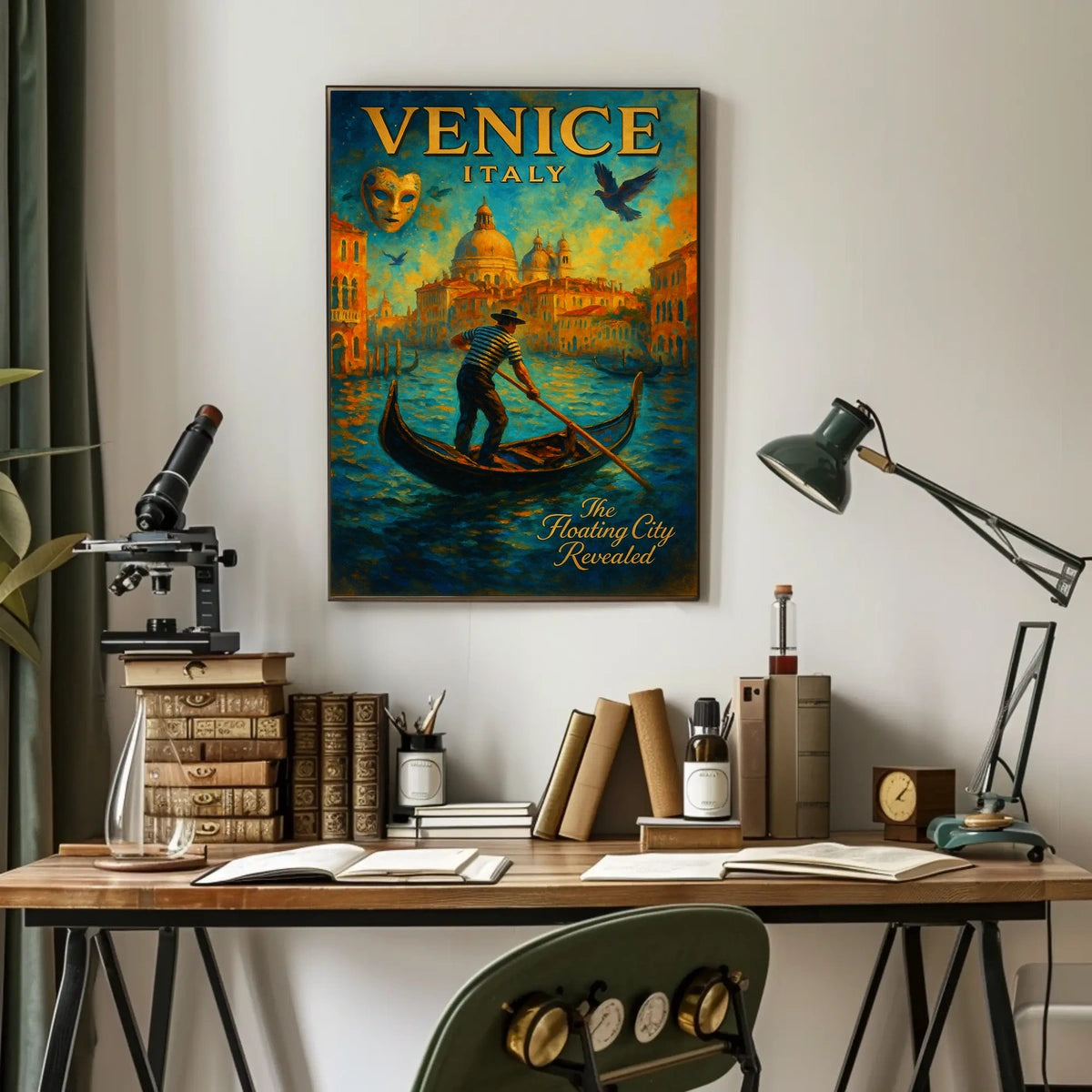 Venice Poster Floating City Revealed Romantic Travel Art