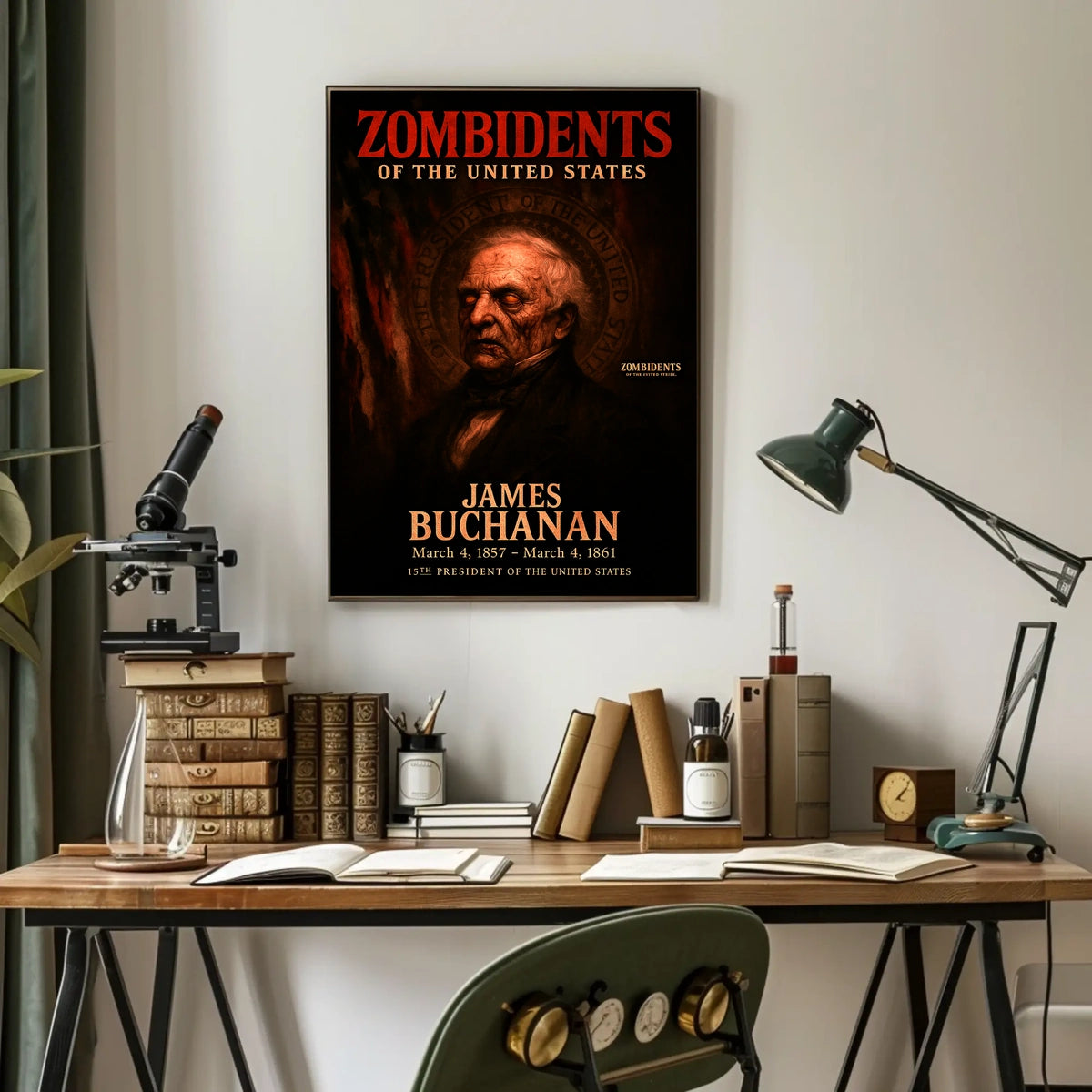 James Buchanan 15th President of the United States Zombidents Poster Series