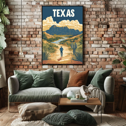 Texas Vintage Poster - Western Landscape