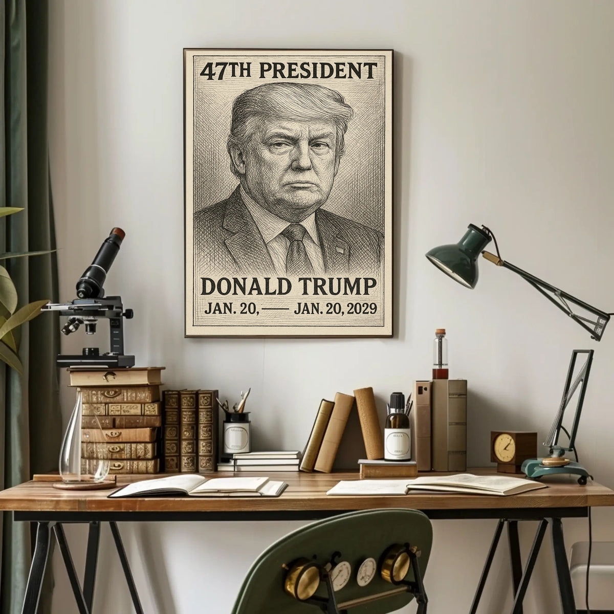 Donald Trump Enduring Leadership Engraved Portrait Poster