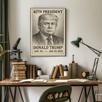 Donald Trump Enduring Leadership Engraved Portrait Poster