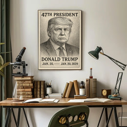 Donald Trump Enduring Leadership Engraved Portrait Poster
