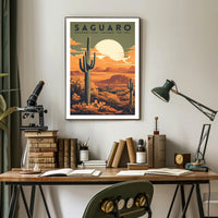 Saguaro National Park Desert Sunset Poster Print