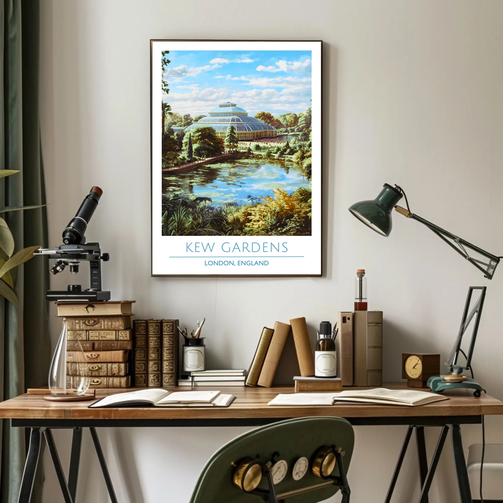 Kew Gardens London Vintage Travel Poster