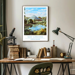 Kew Gardens London Vintage Travel Poster