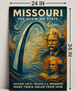 Missouri Gateway Arch Vintage Cultural or Heritage Poster