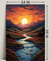 Sunset Over Serene Valley Poster