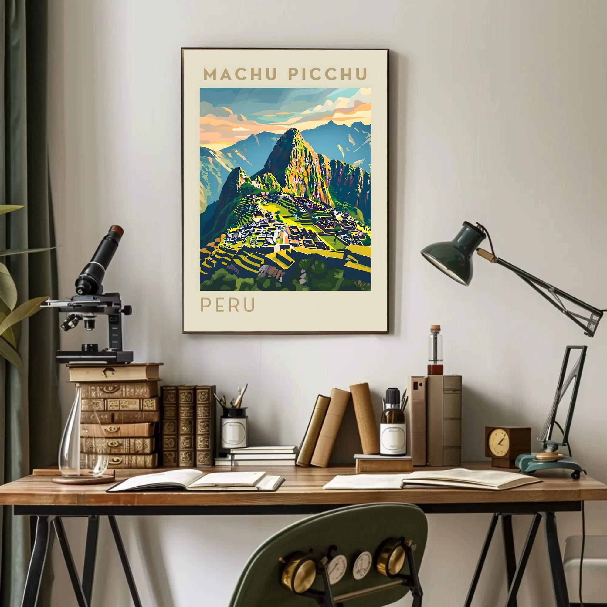 Machu Picchu Illustration Poster