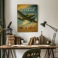 Douglas C-47 Skytrain WWII Vintage Poster