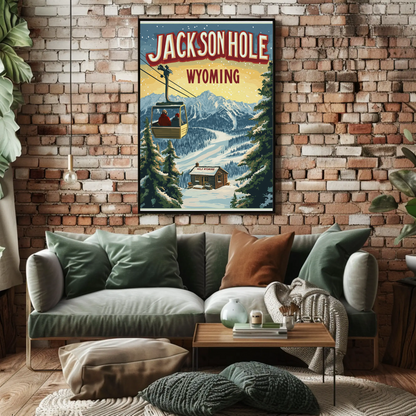 Jackson Hole Wyoming Vintage Poster