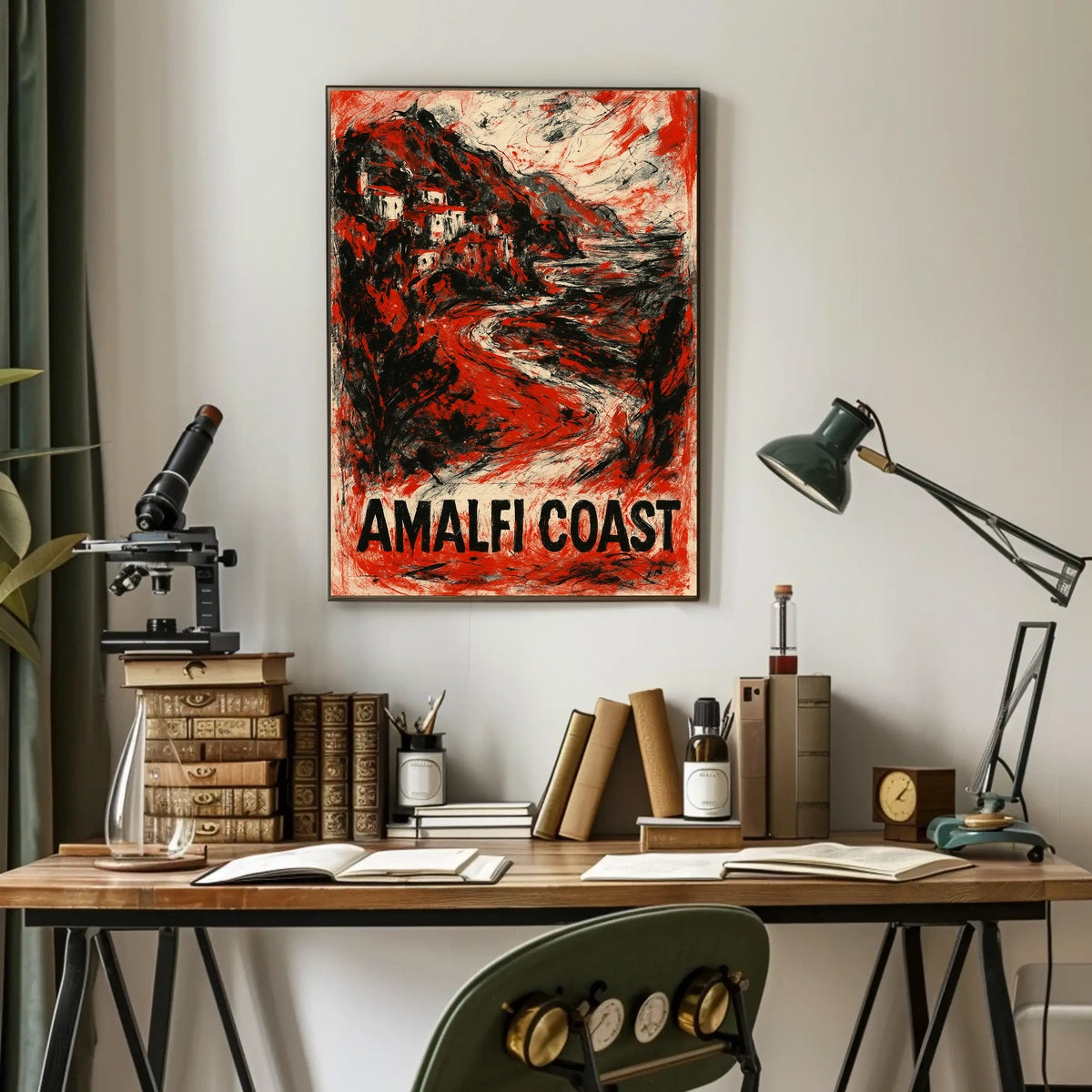 Amalfi Coast Poster Wall Art Print 18x24 Coastal Decor