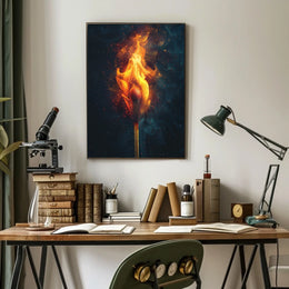 Ignite Your Space: Vivid Flames Art Poster