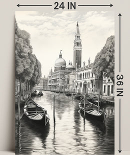 Venetian Canal A Serene Illustration Poster