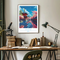 Kyoto Serenity: Cherry Blossoms & Pagoda Cultural Poster