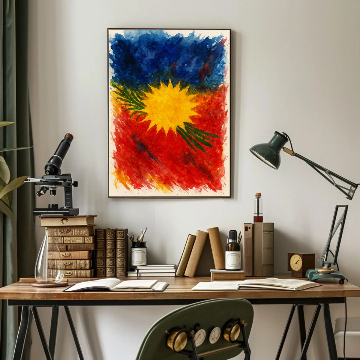 Vibrant Abstract Sunburst Abstract Poster