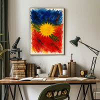 Vibrant Abstract Sunburst Abstract Poster