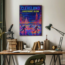 Cleveland Lakefront Glow Poster