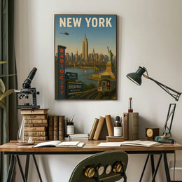 New York City Skyline Cityscape Poster Modern Wall Art