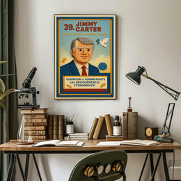 Jimmy Carter 39th President Wall Art Vintage Print PosterGoat