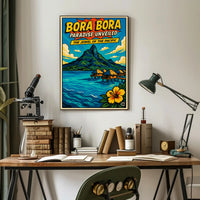 Bora Bora Vintage Travel Poster with Tropical Nostalgia PosterGoat