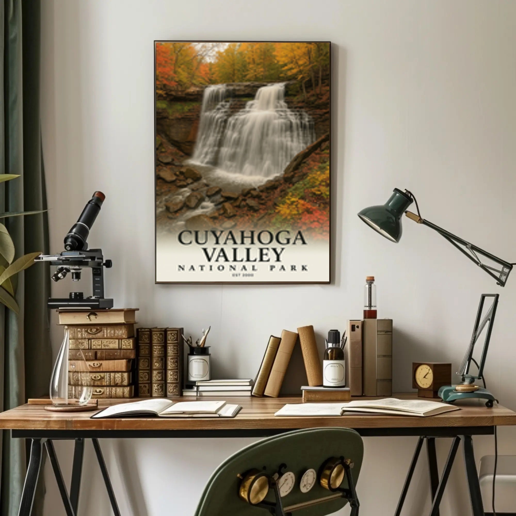 Cuyahoga Valley Waterfall Scenic Travel Poster
