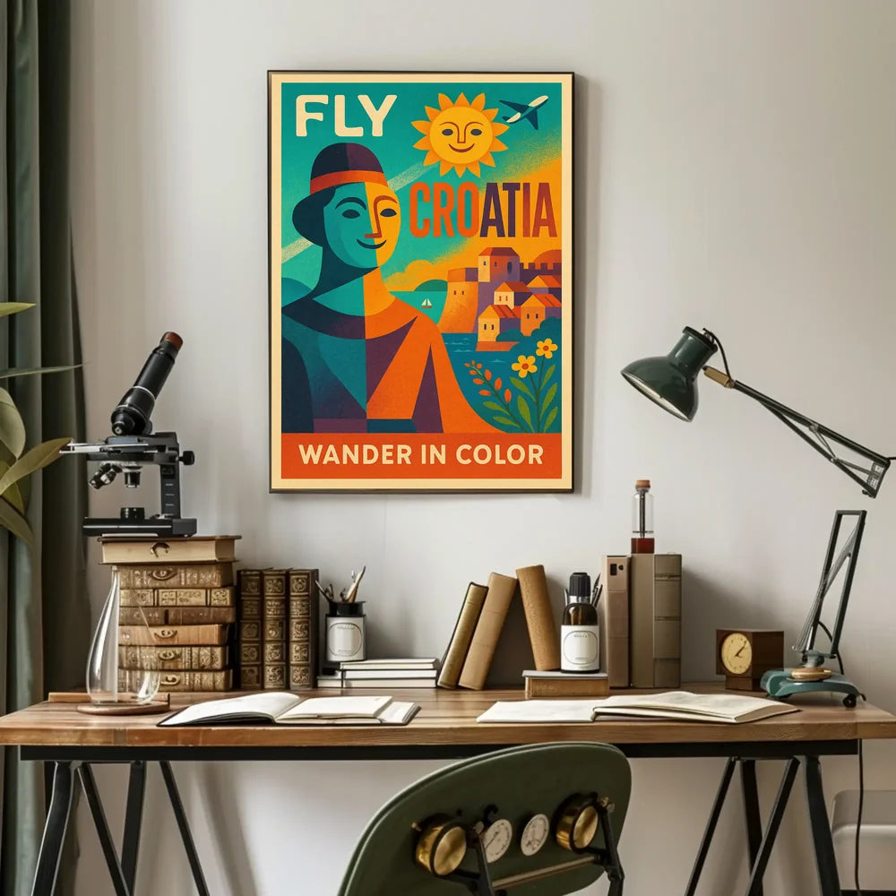 Vibrant Croatia Travel Poster for Cultural Exploration PosterGoat
