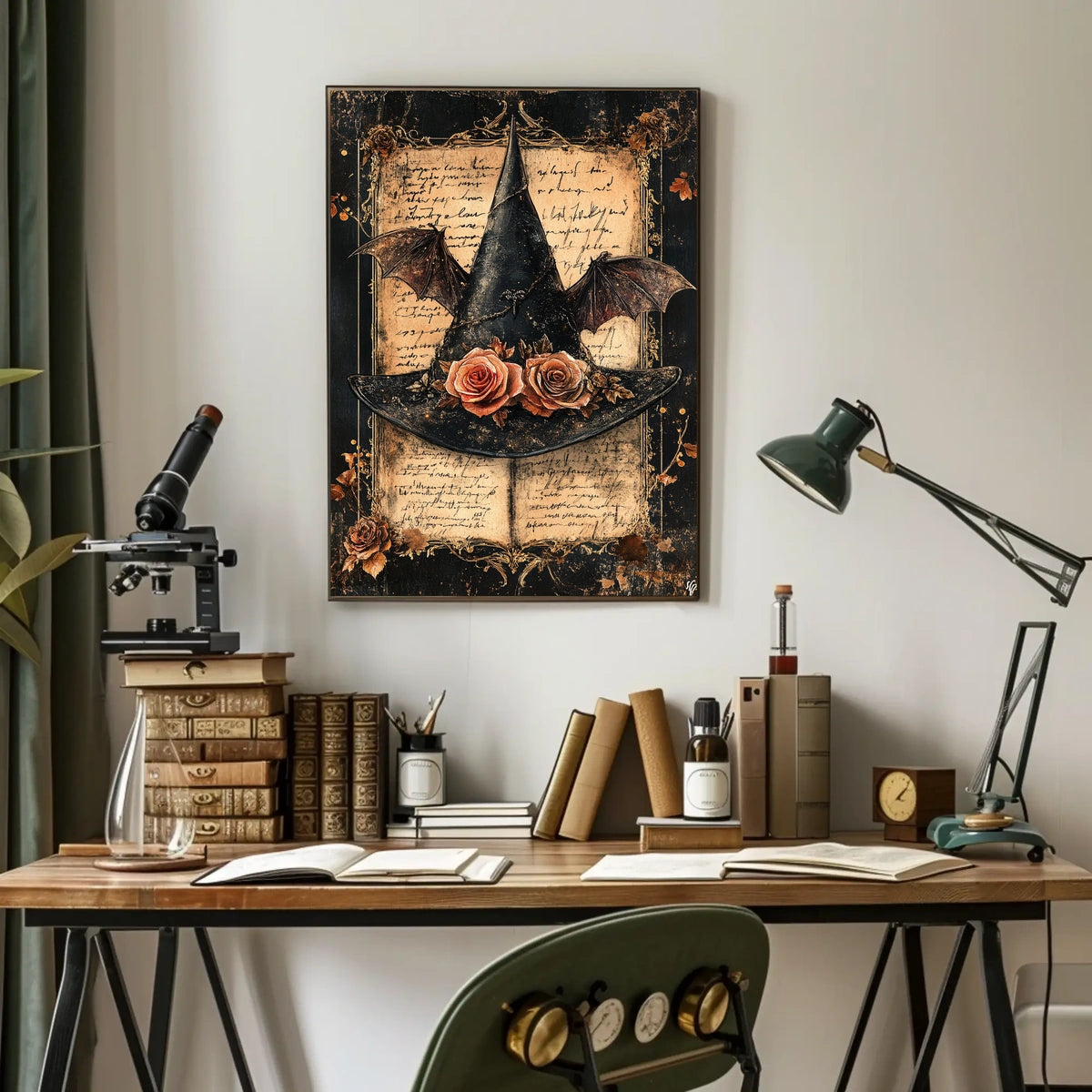 Mystical Witch Hat Halloween Scene Artistic Poster