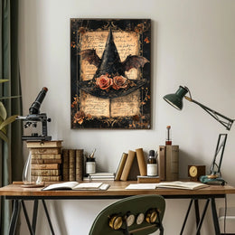 Mystical Witch Hat Halloween Scene Artistic Poster