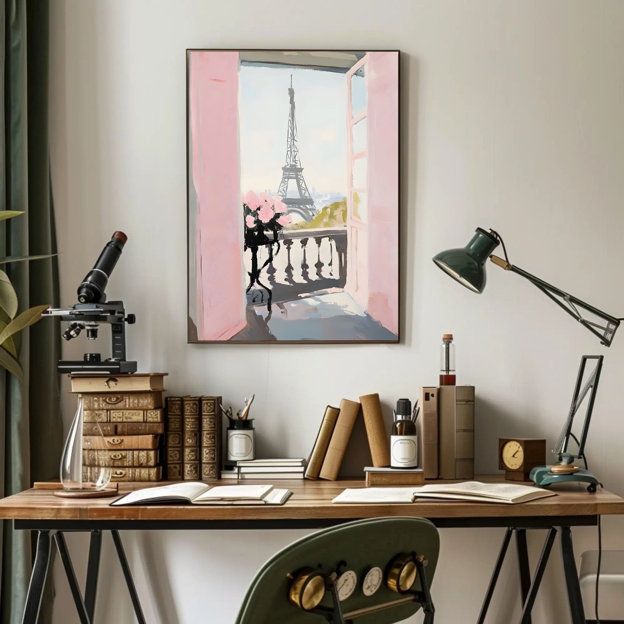 Paris Balcony View Poster Romantic Parisian Wall Art