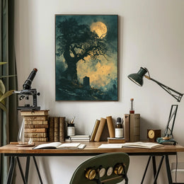 Haunting Gothic Graveyard Scene Fantasy or Mythology Poster PosterGoat