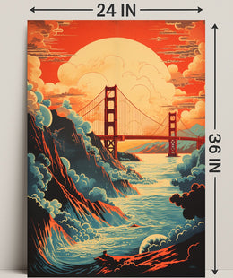 Golden Gate Bridge At Sunset Poster