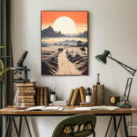 Desert Adventure Sunset: Modern Travel Exploration Poster