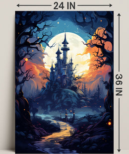 Enchanted Castle Under The Moon Poster