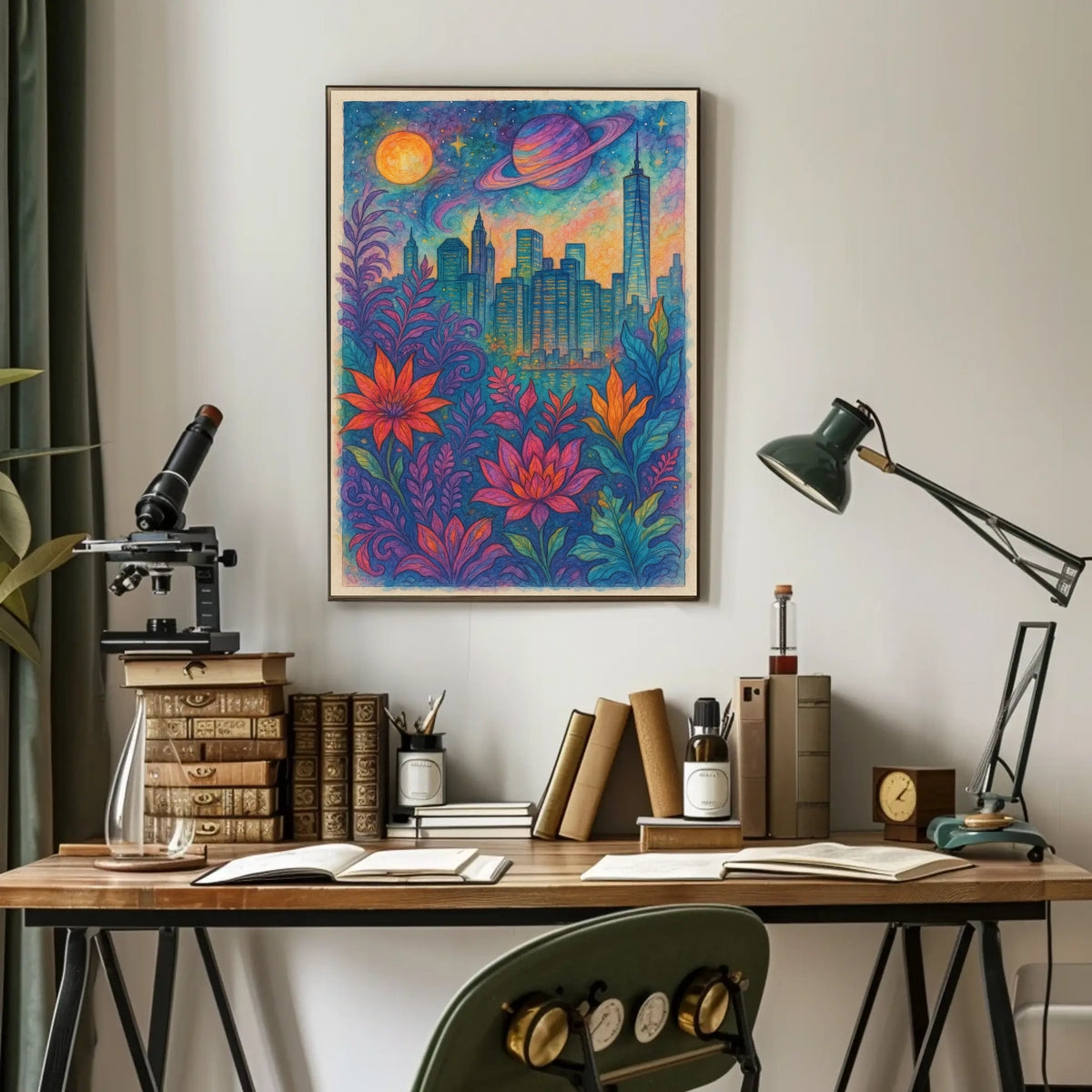 Cosmic Cityscape Poster