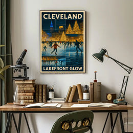 Cleveland Lakefront Glow Poster