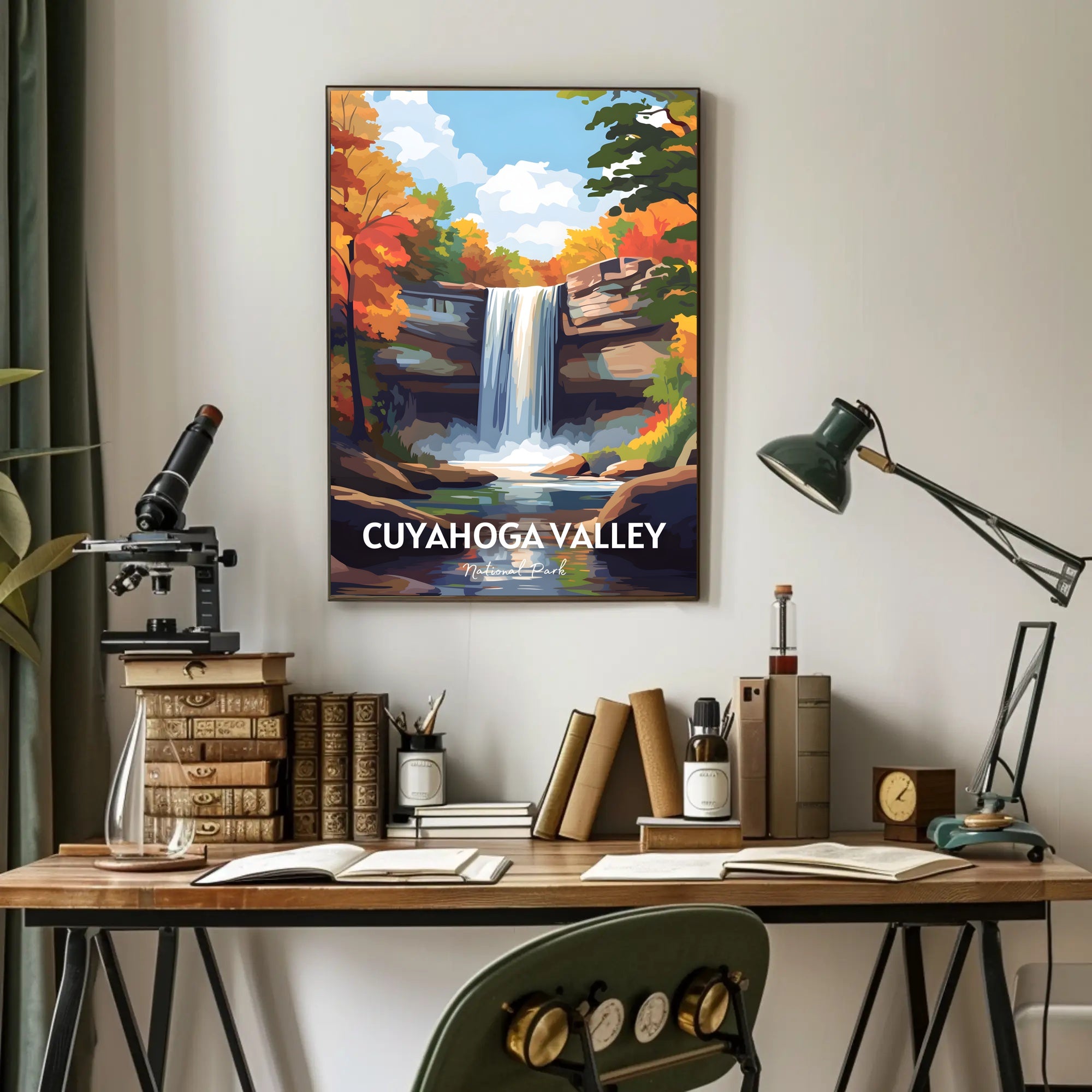 Cuyahoga Valley Autumn Waterfall National Park Poster