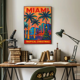 Miami Tropical Christmas Poster