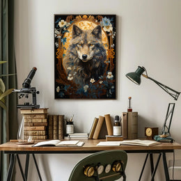 Majestic Wolf Portrait Poster PosterGoat