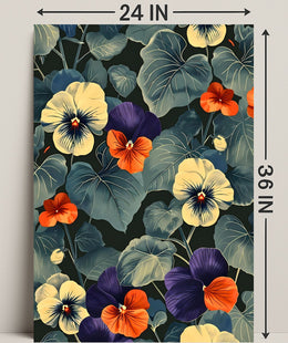 Vibrant Floral Elegance: Modern Botanical Artistic Poster