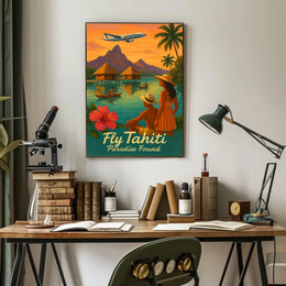 Fly Tahiti Paradise Found Poster