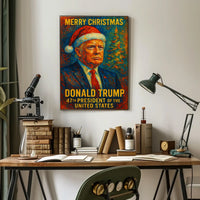 Donald Trump Santa Hat Christmas Political Poster