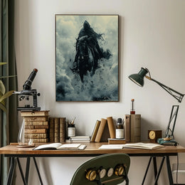 Mysterious Cloaked Figure Riding Horse Fantasy Mythology Poster PosterGoat