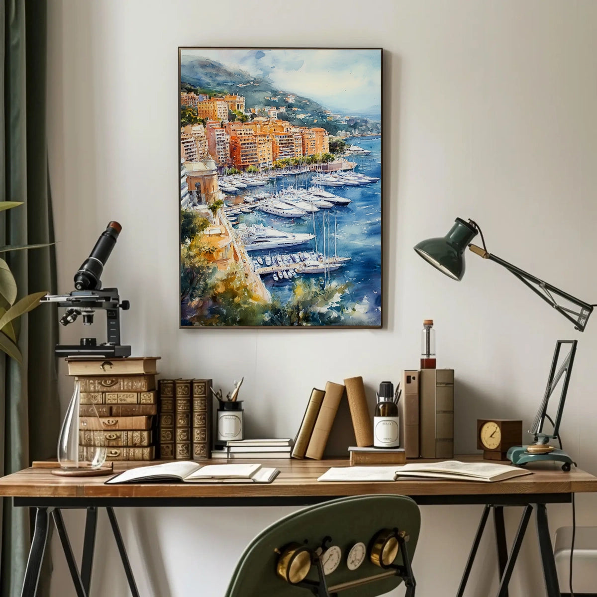 Monaco Monaco Harbor with Yachts View Poster