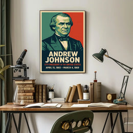 Andrew Johnson 17th President Collectors Lithograph Poster