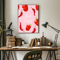 Spicy Peppers Illustration: Abstract Artistic Poster PosterGoat