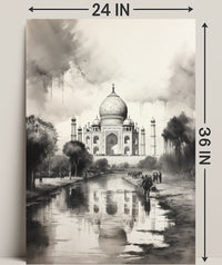 Majestic Reflections Of The Taj Mahal Poster