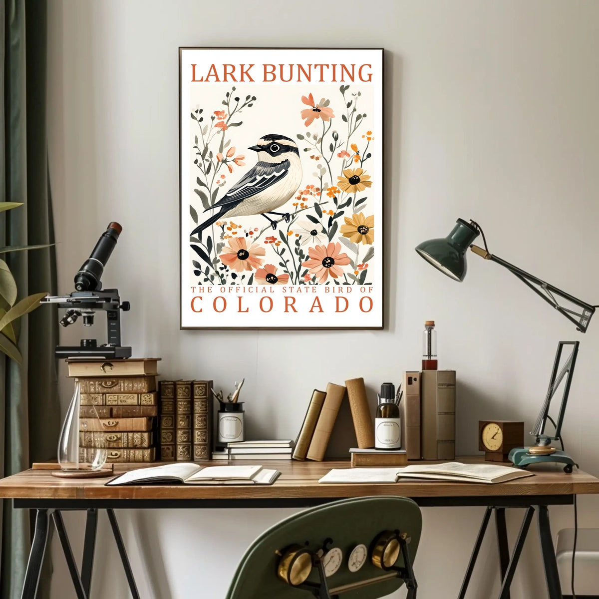 Lark Bunting Elegance: Colorado's State Bird Poster